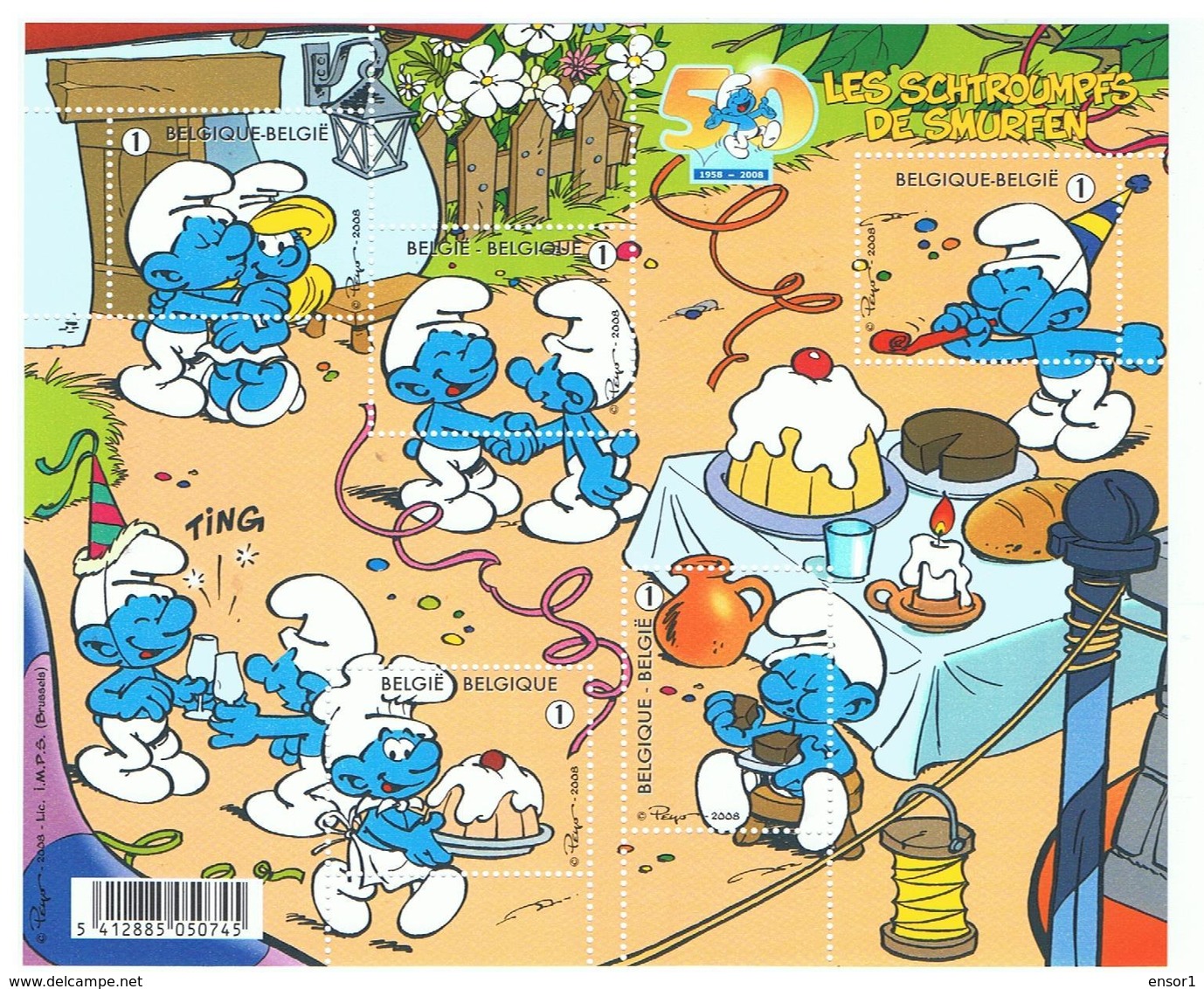 België 2008 BL 159 Xxx Smurfen Stroumpfs - 1961-2001