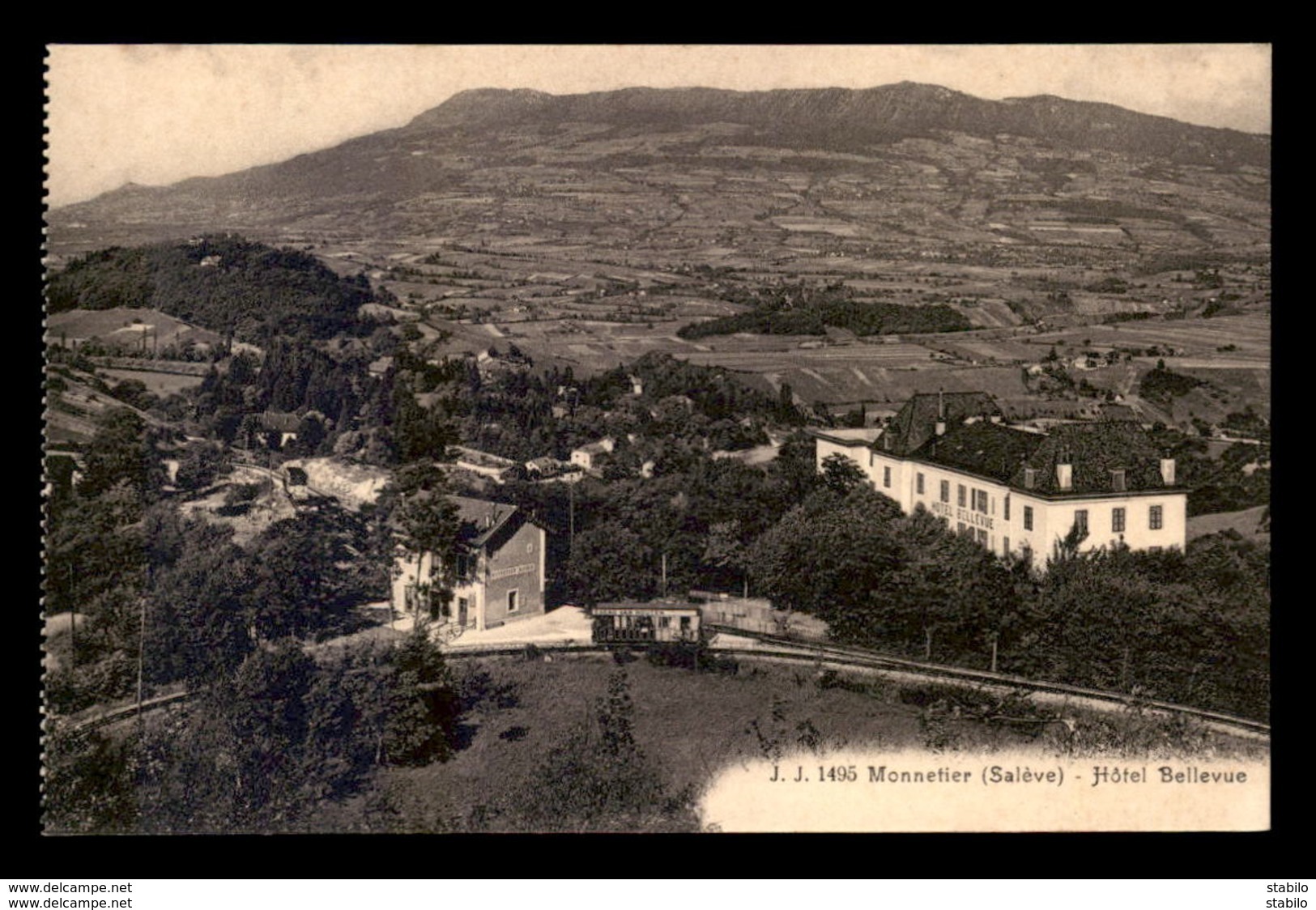 74 - MONNETIER - HOTEL BELLEVUE - GARE DU CHEMIN DE FER - Autres & Non Classés