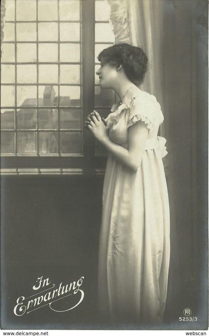 6 AKs Frau Am Fenster "In Erwartung" Serie RPH 5253 ~1910/20 #15 - Frauen