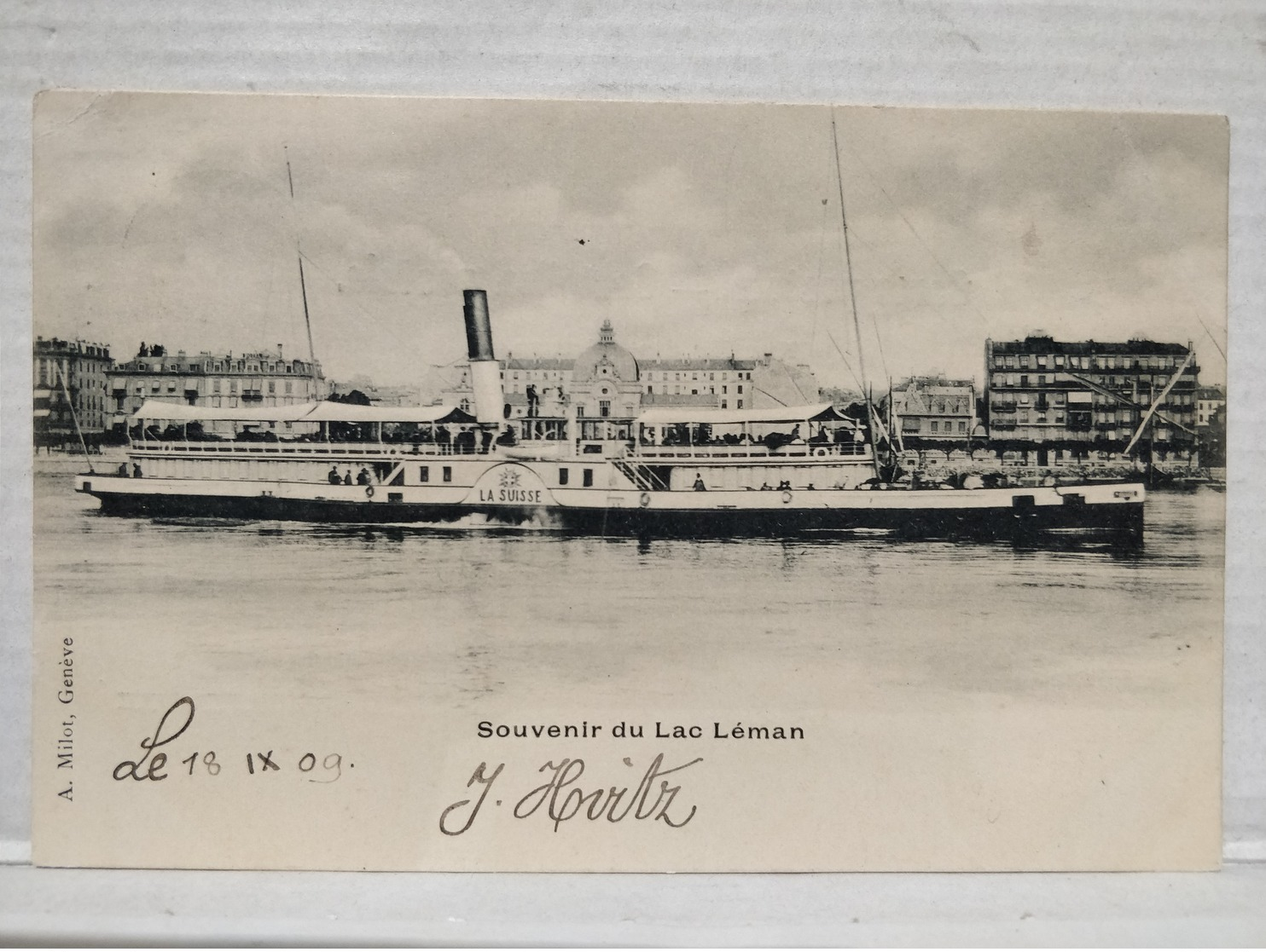 Souvenir Du Lac Leman. Bateau La Suisse - Autres & Non Classés