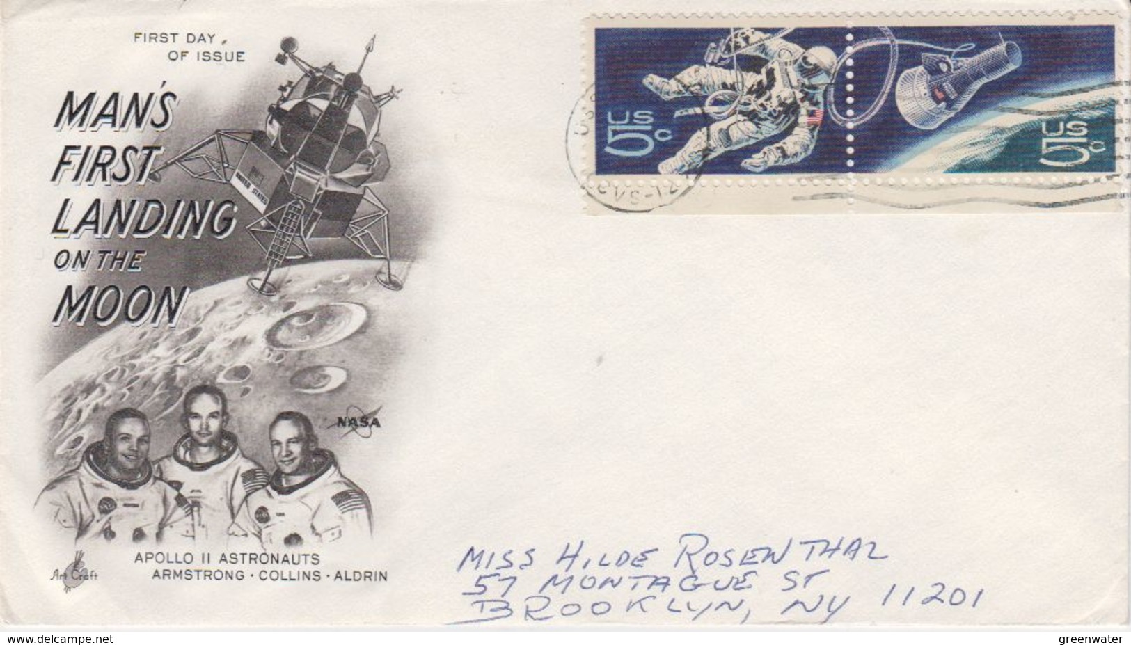 USA 1969 Cover Man's First Landing On The Moon (42331) - Brieven En Documenten