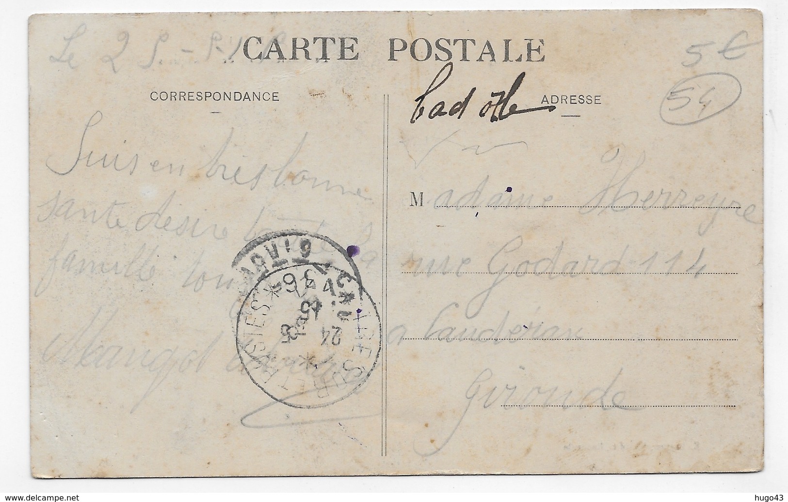 (RECTO / VERSO) LUNEVILLE EN 1915 - LE CHATEAU VU DES BOSQUETS - USURES ET TACHES - CPA VOYAGEE - Luneville