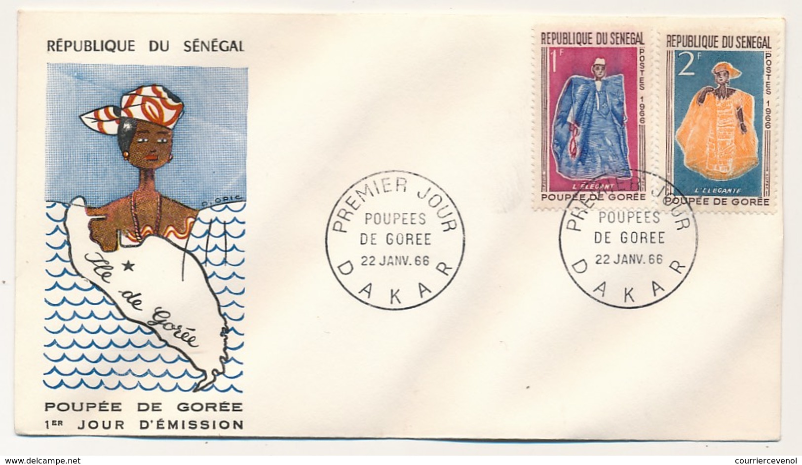 SENEGAL - 2 Enveloppes FDC - "Poupées De Gorée"  - 2/1/1966 - DAKAR - Senegal (1960-...)