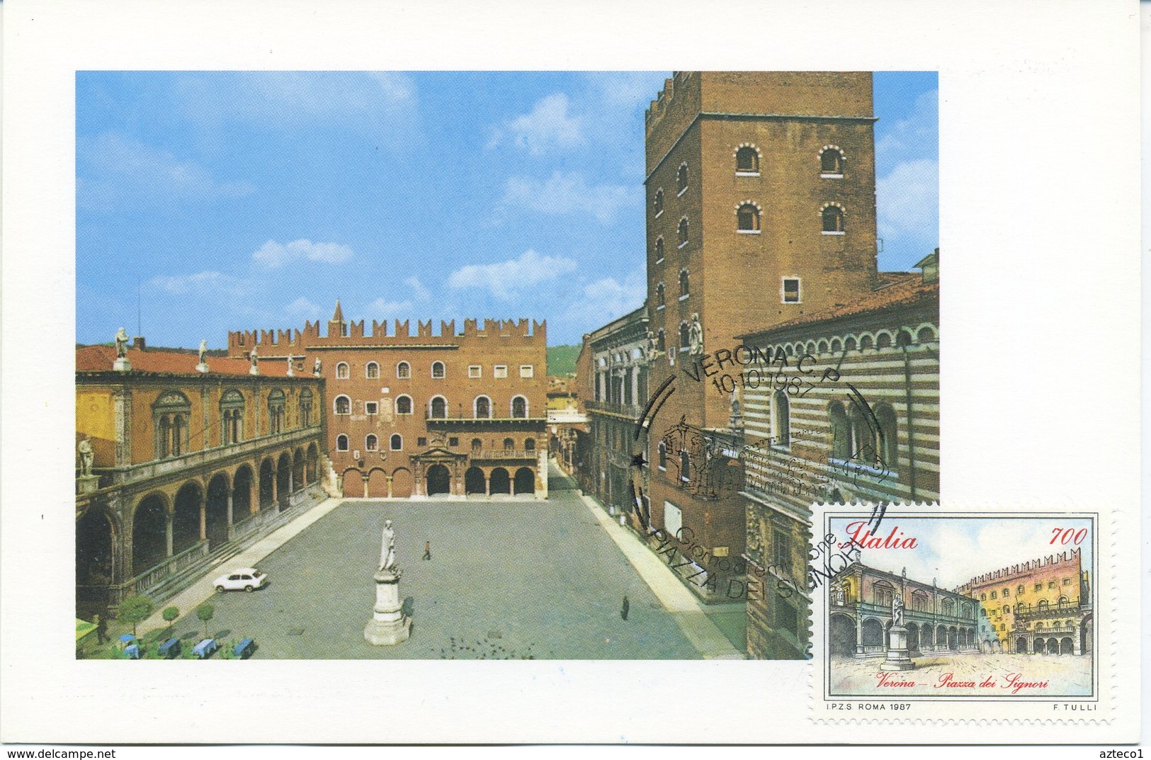 ITALIA - FDC MAXIMUM CARD 1987 - PIAZZA DEI SIGNORI A VERONA - ANNULLO SPECIALE - Cartoline Maximum