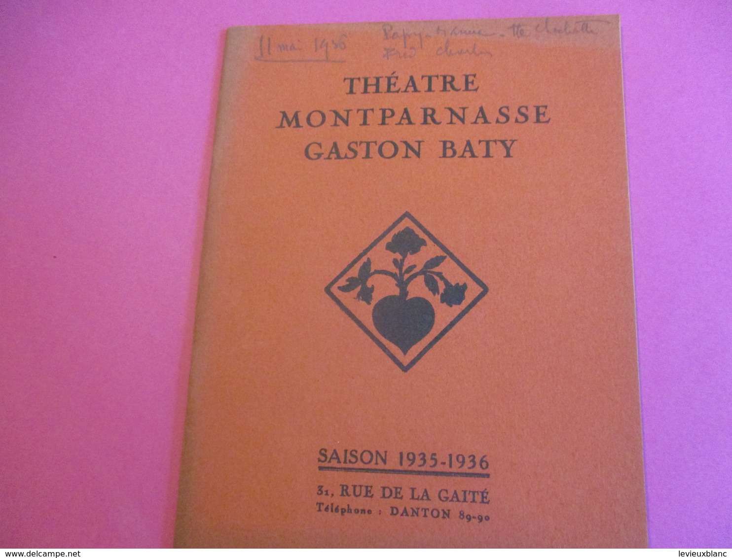 Programme De Théâtre/ MONTPARNASSE/GASTON BATY/Cris Des Coeurst/Pellerin /Les Caprices De Marianne/1935-36   PROG218 - Programma's