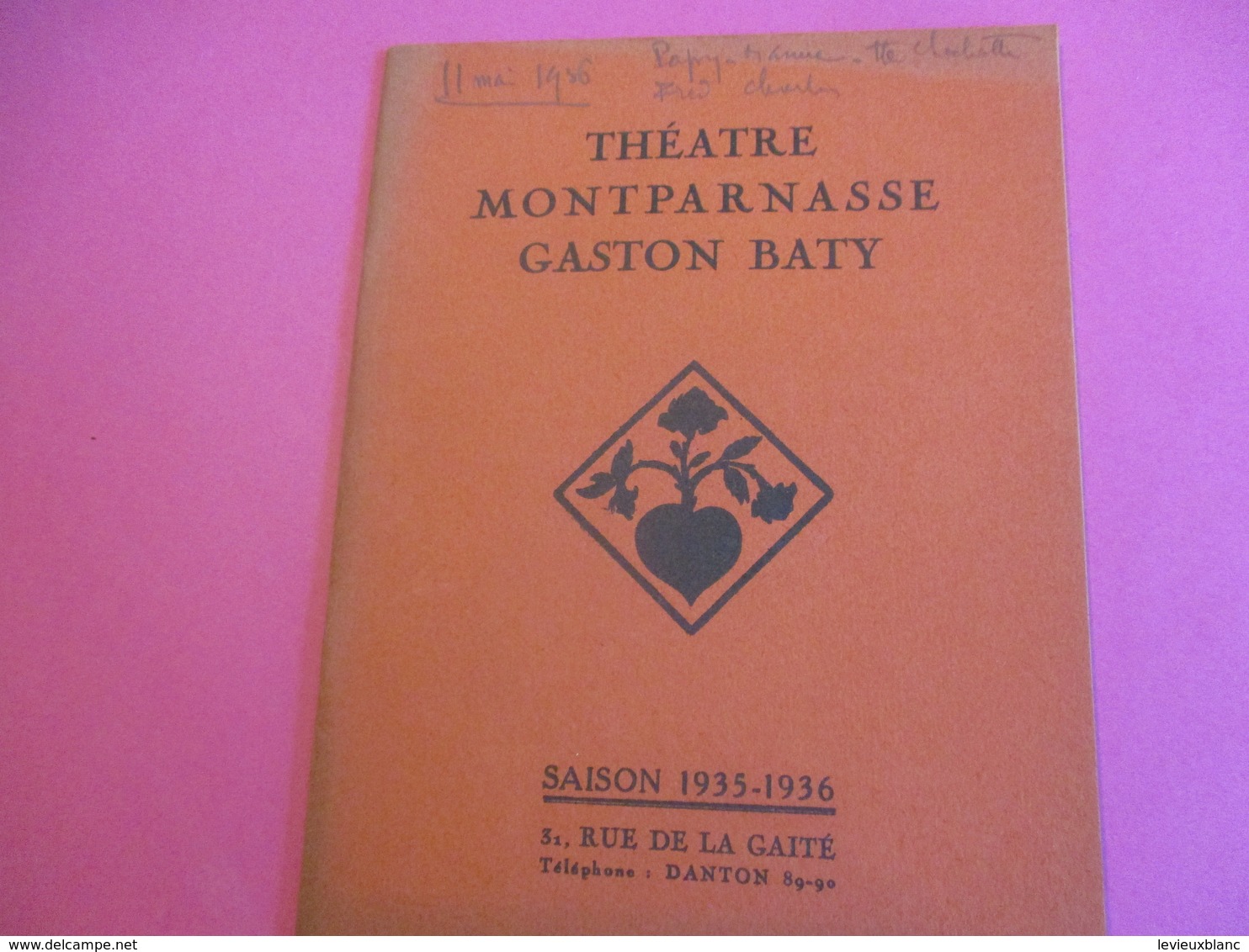Programme De Théâtre/ MONTPARNASSE/GASTON BATY/Cris Des Coeurst/Pellerin /Les Caprices De Marianne/1935-36   PROG218 - Programmes