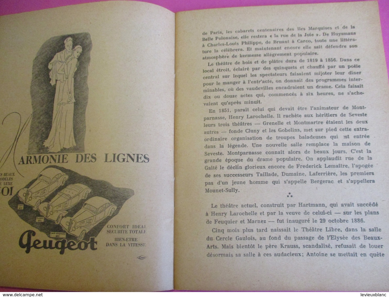 Programme De Théâtre/ MONTPARNASSE/GASTON BATY/Cris Des Coeurst/Pellerin /Les Caprices De Marianne/1935-36   PROG218 - Programmes