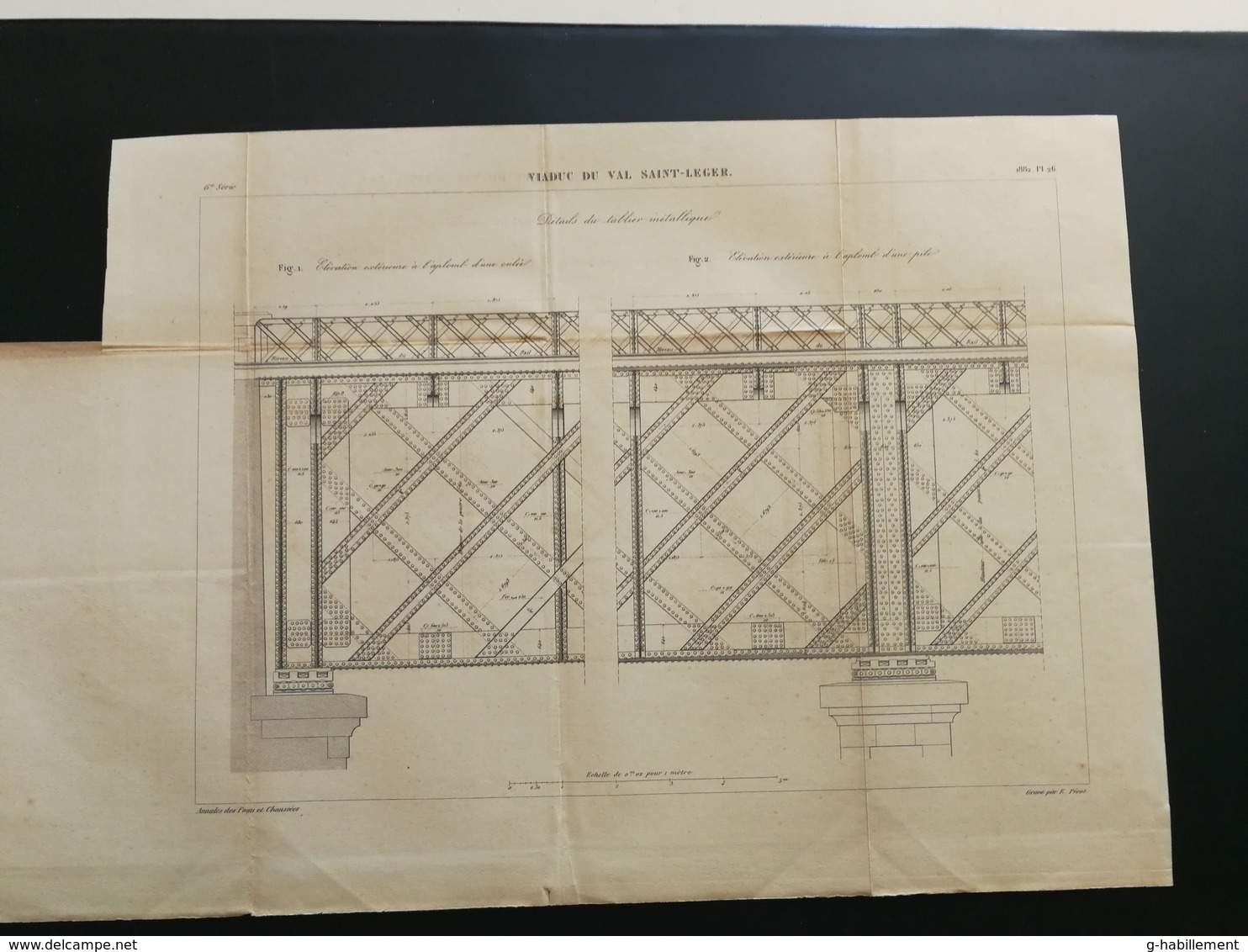 ANNALES PONTS Et CHAUSSEES (Dep 94) - Viaduc Du Val Saint-Léger - Graveur E.Pérot - 1882 - (CLB36) - Travaux Publics