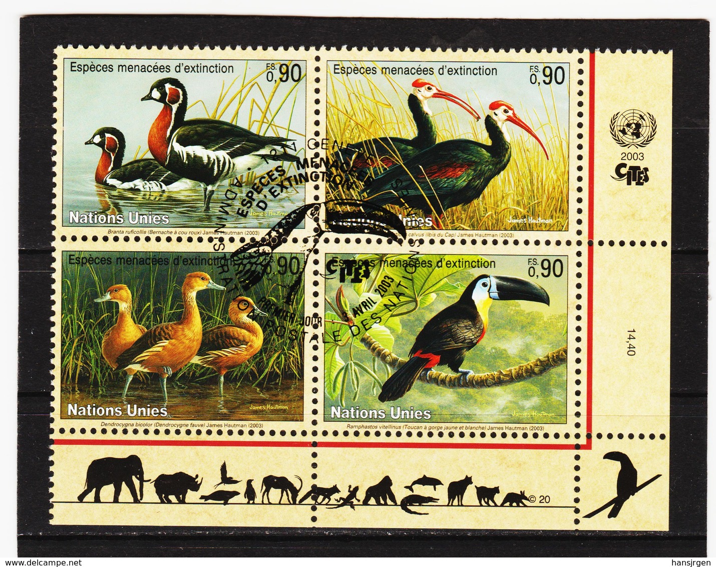 SRO388 UNO GENF 2003 MICHL 466/69 Used / Gestempelt Siehe ABBILDUNG - Used Stamps