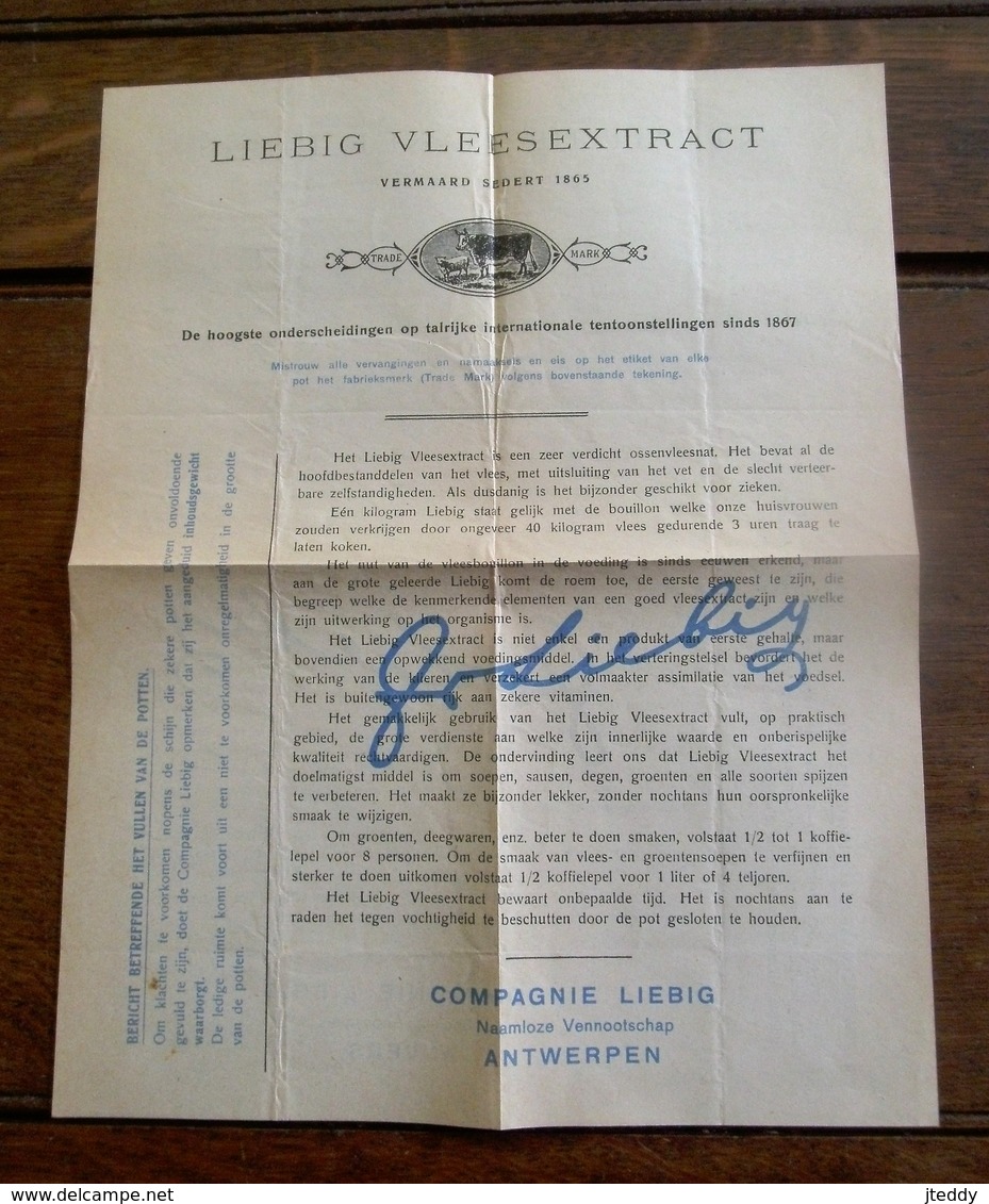 Reklame    2 Talig               LIEBIG  VLEESEXTRACT  Van Rond 1953   COMPAGNIE  LIEBIG    ANTWERPEN - Reclame