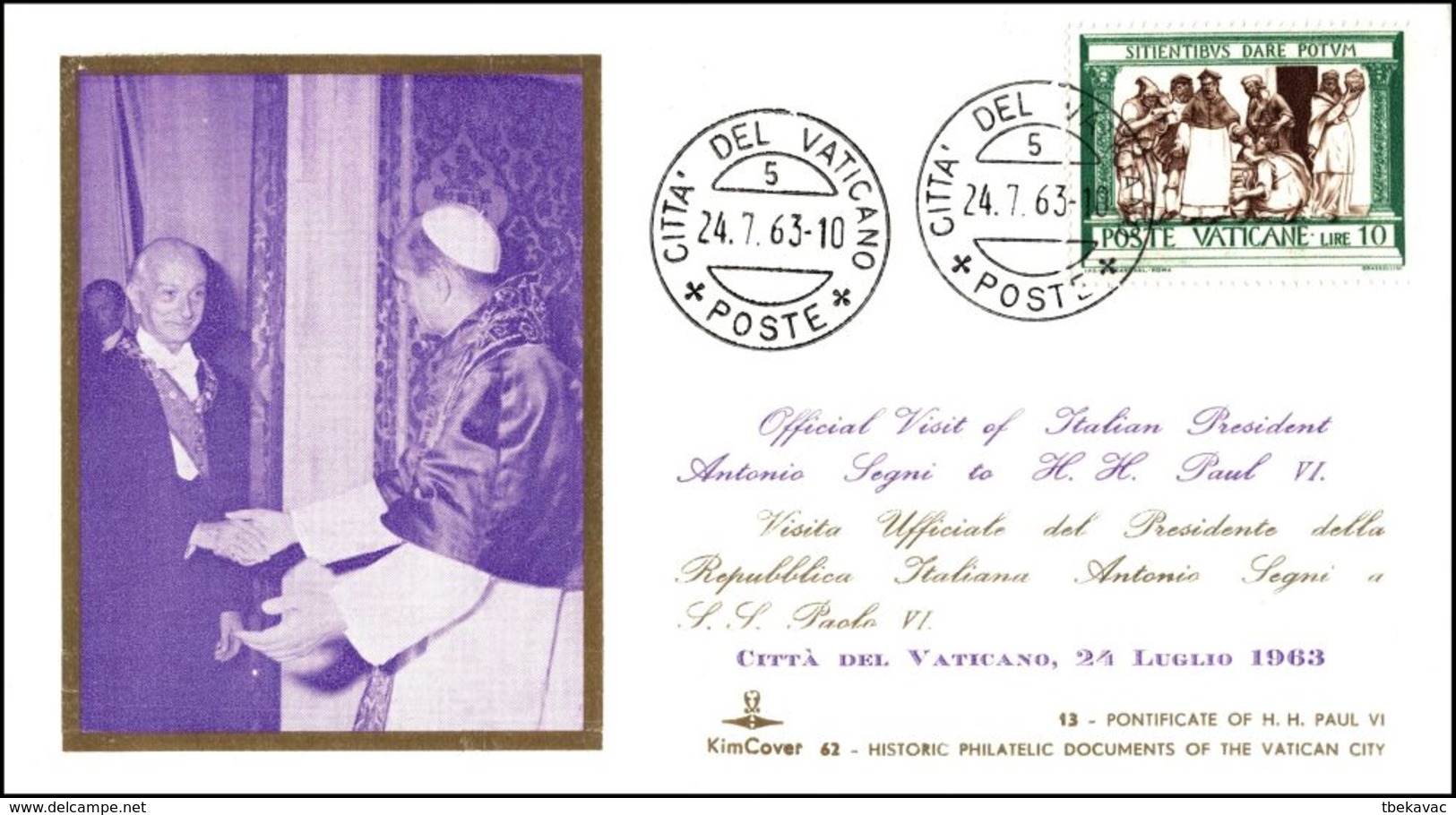 Vatican 1963, Illustrated Cover "Italian President Antonio Segni Visti Pope Paul VI" W./postmark "Citta Del Vaticano" - Briefe U. Dokumente