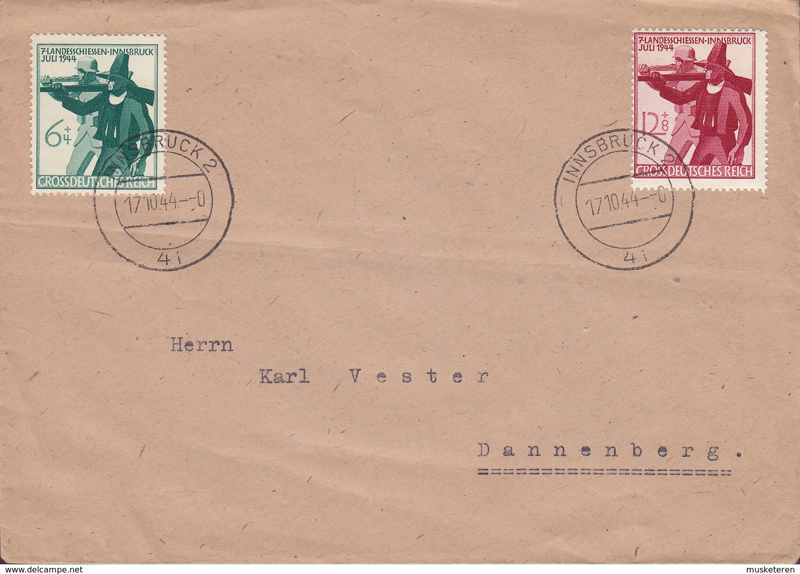 Germany Deutsches Reich INNSBRUCK 1944 Cover Brief Tiroler Landesschiessen Complete Set !! - Briefe U. Dokumente