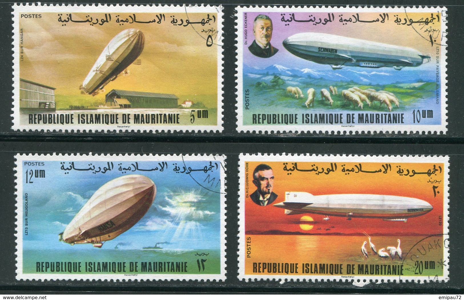 MAURITANIE- Y&T N°350 à 353- Oblitérés (Zeppelins) - Mauritanie (1960-...)