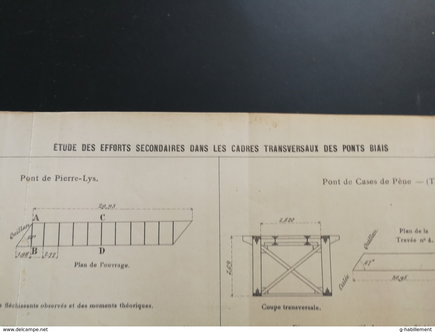ANNALES PONTS Et CHAUSSEES (Dep 66) - Etude Des Efforts Secondaires Des Ponts Biais - 1906 - (CLB42) - Autres Plans