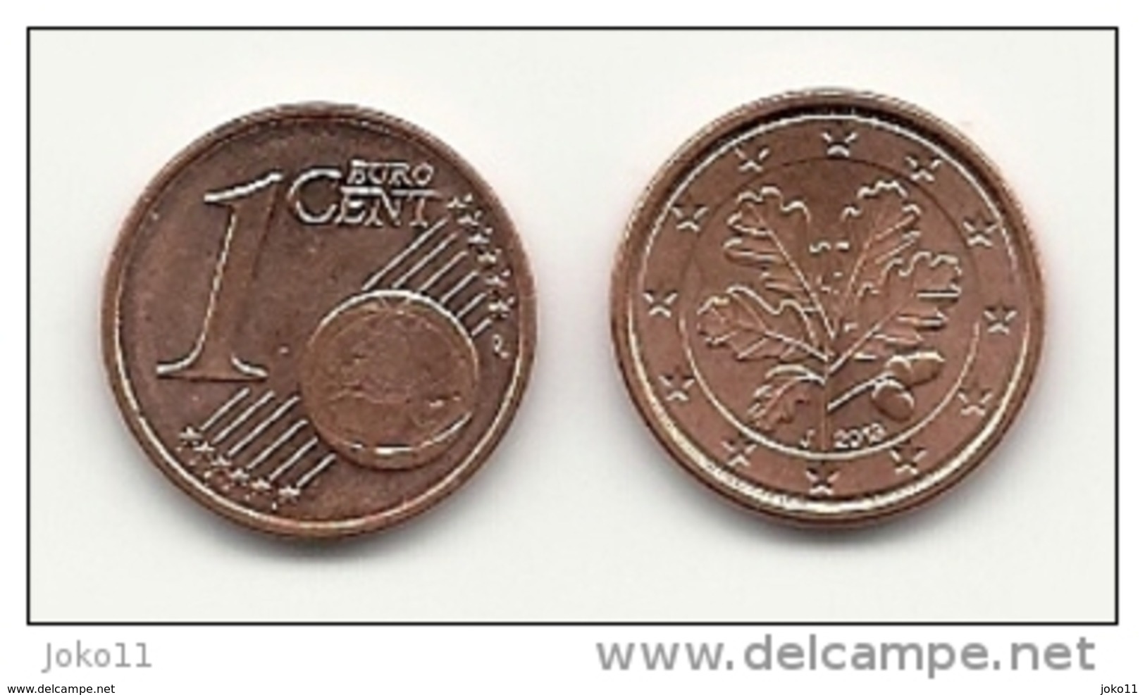 1 Cent, 2013, Prägestätte (J) Vz, Sehr Gut Erhaltene Umlaufmünze - Deutschland