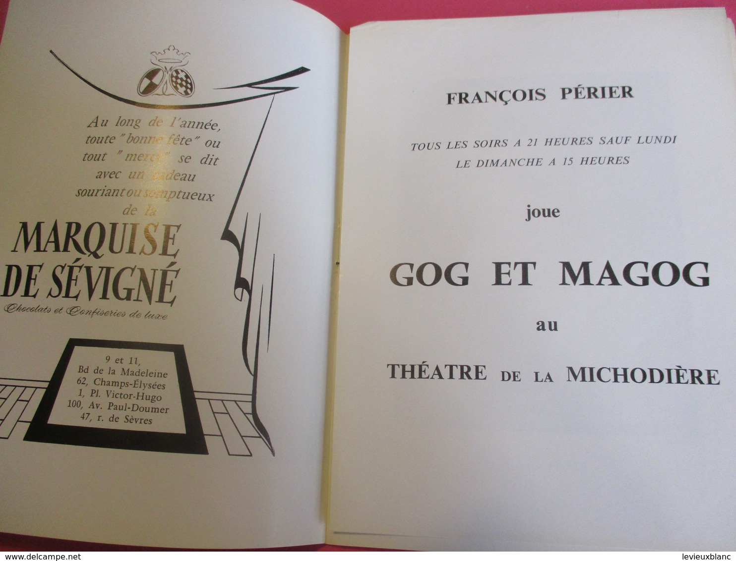 Programme De Théâtre/Comédie Des CHAMPS ELYSEES/Claude SAINVAL/ Les Joies De La Famille/Hériat/Gaby MORLAY/1961  PROG220 - Programmes