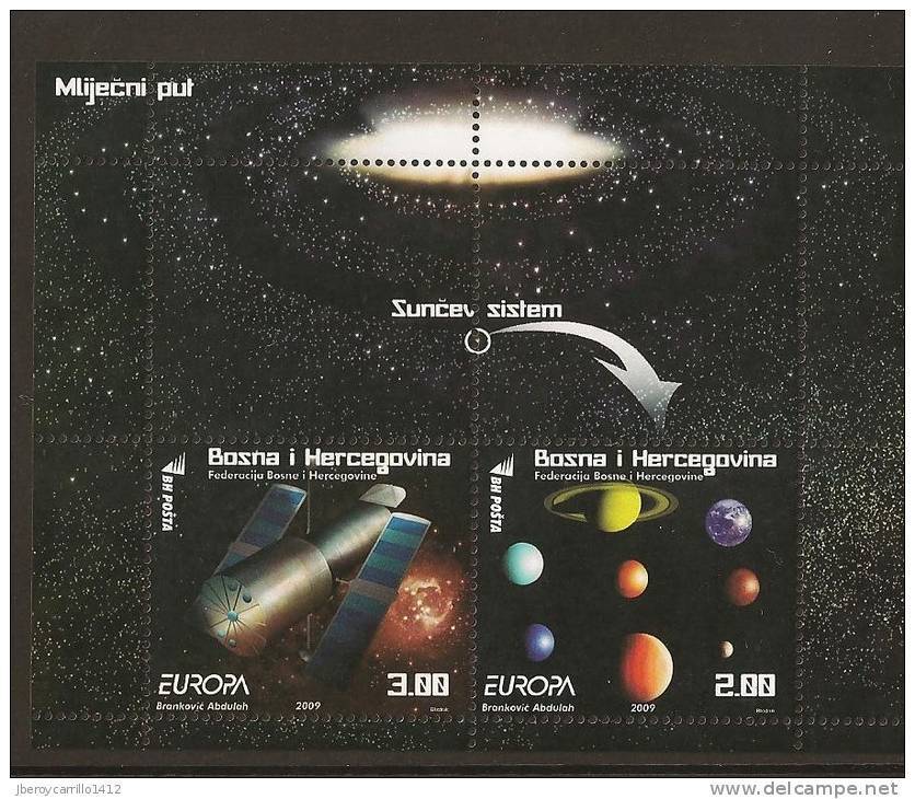BOSNIA I HERZEGOVINA /BOSNIA SARAJEVO  - EUROPA 2009 - TEMA "ASTRONOMIA" -  HOJITA BLOQUE - 2009