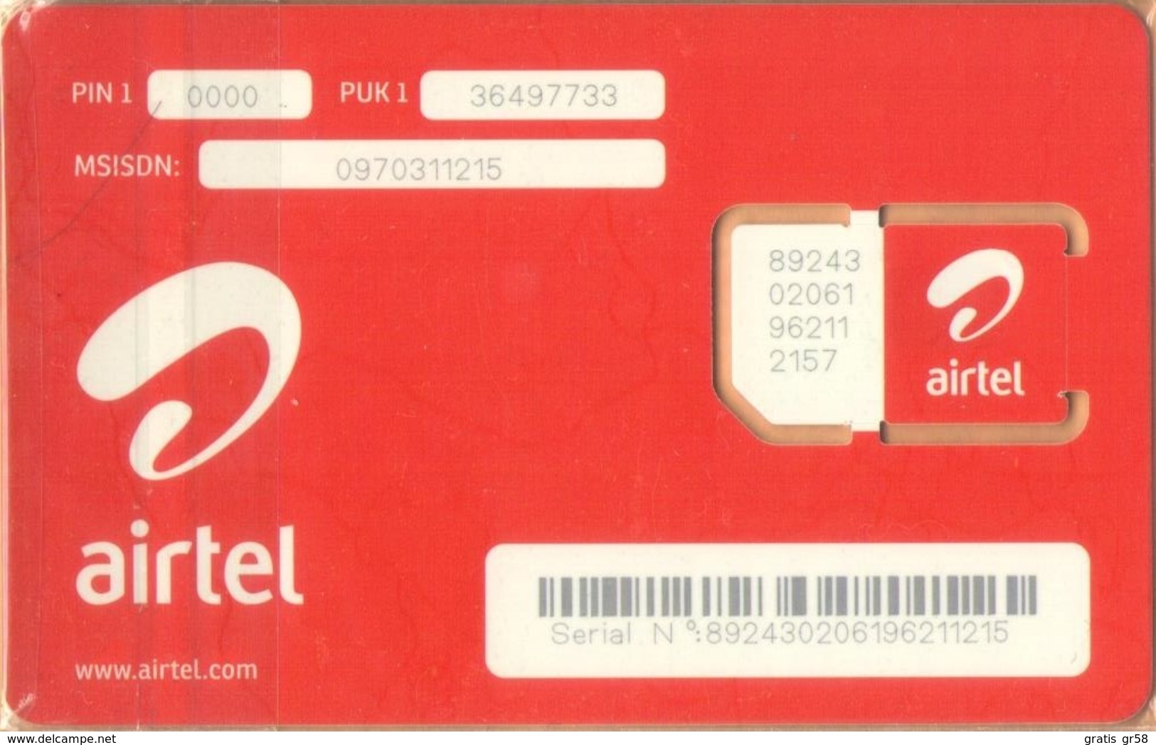 Congo (Kinshasa) - CD-AIR-GSM-0001, Airtel - GSM / SIM, Airtel-a Vous La Patrole, It's Your Turn To Speak, One8, Mint - Congo