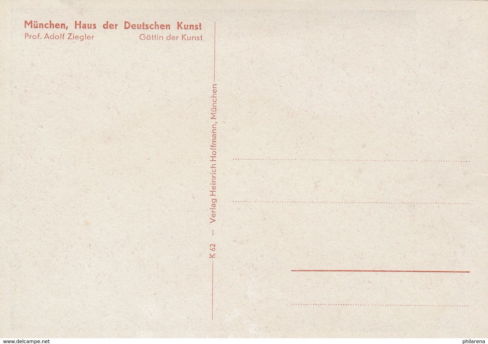 Ansichtskarte: München, Haus Der Deutschen Kunst - Göttin - Autres & Non Classés