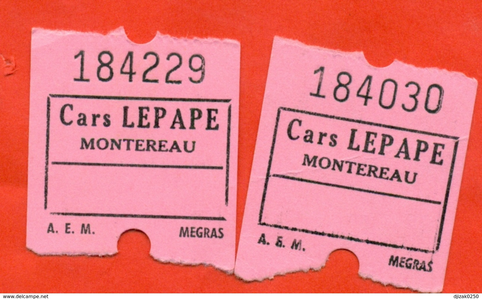 France 1991. City Montereau. Lot Of Two Tickets. - Europa