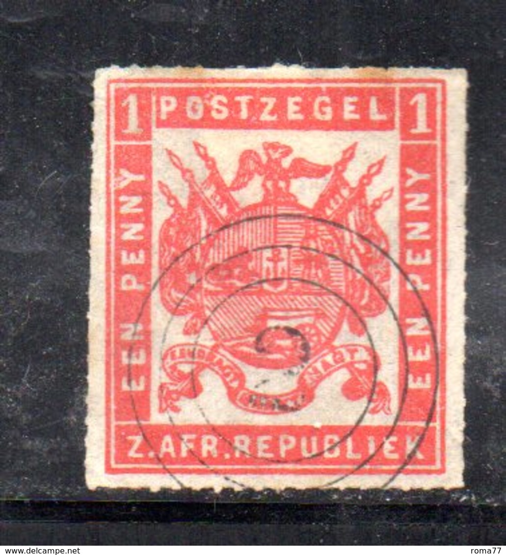 APR297 - TRANSVAAL SUD AFRICA  , 1 Penny Rosso  Usato.  (2380A) . - Transvaal (1870-1909)