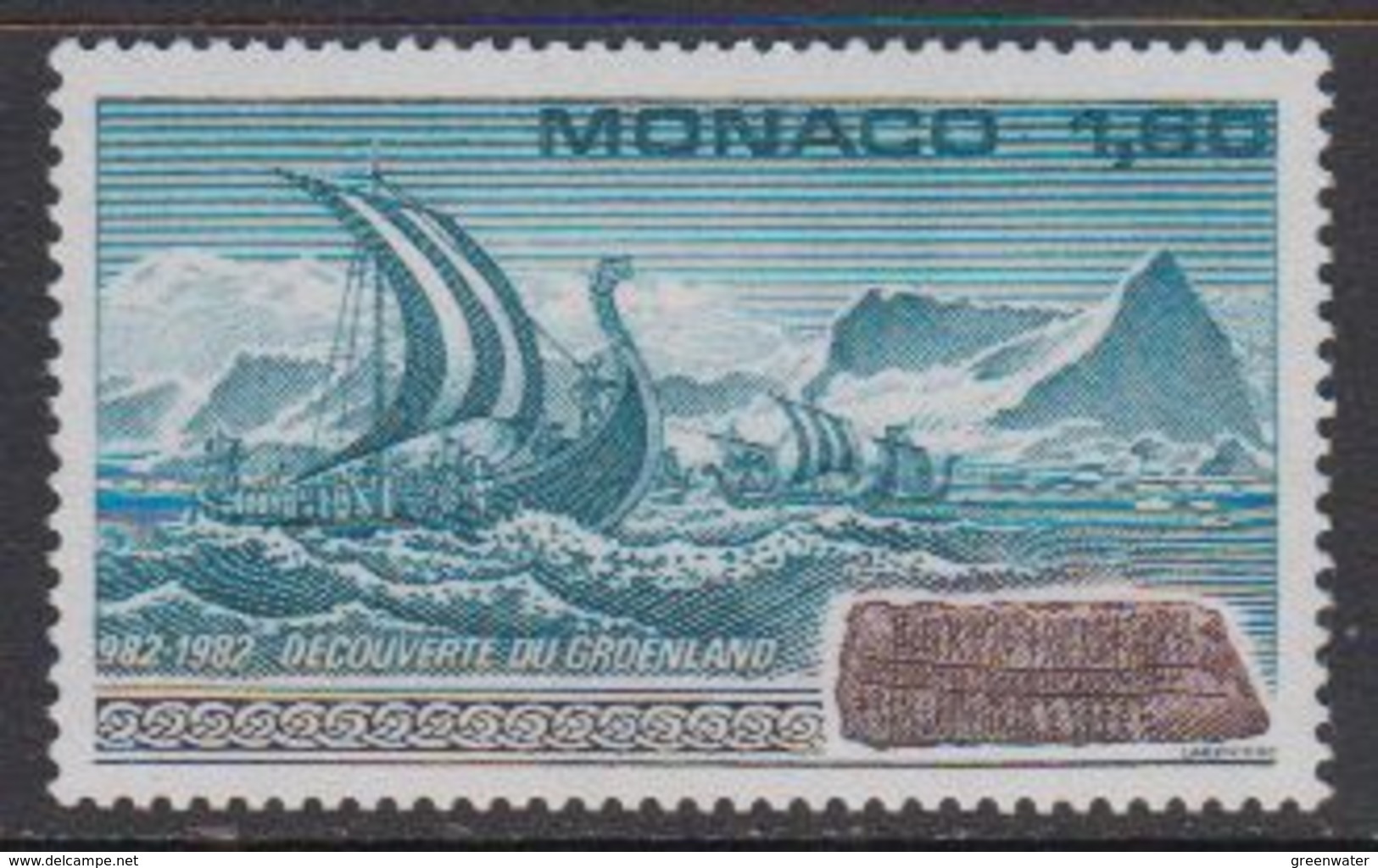 Monaco 1982 Decouverte De Groenland / Viking Ship 1v ** Mnh (42342) - Neufs