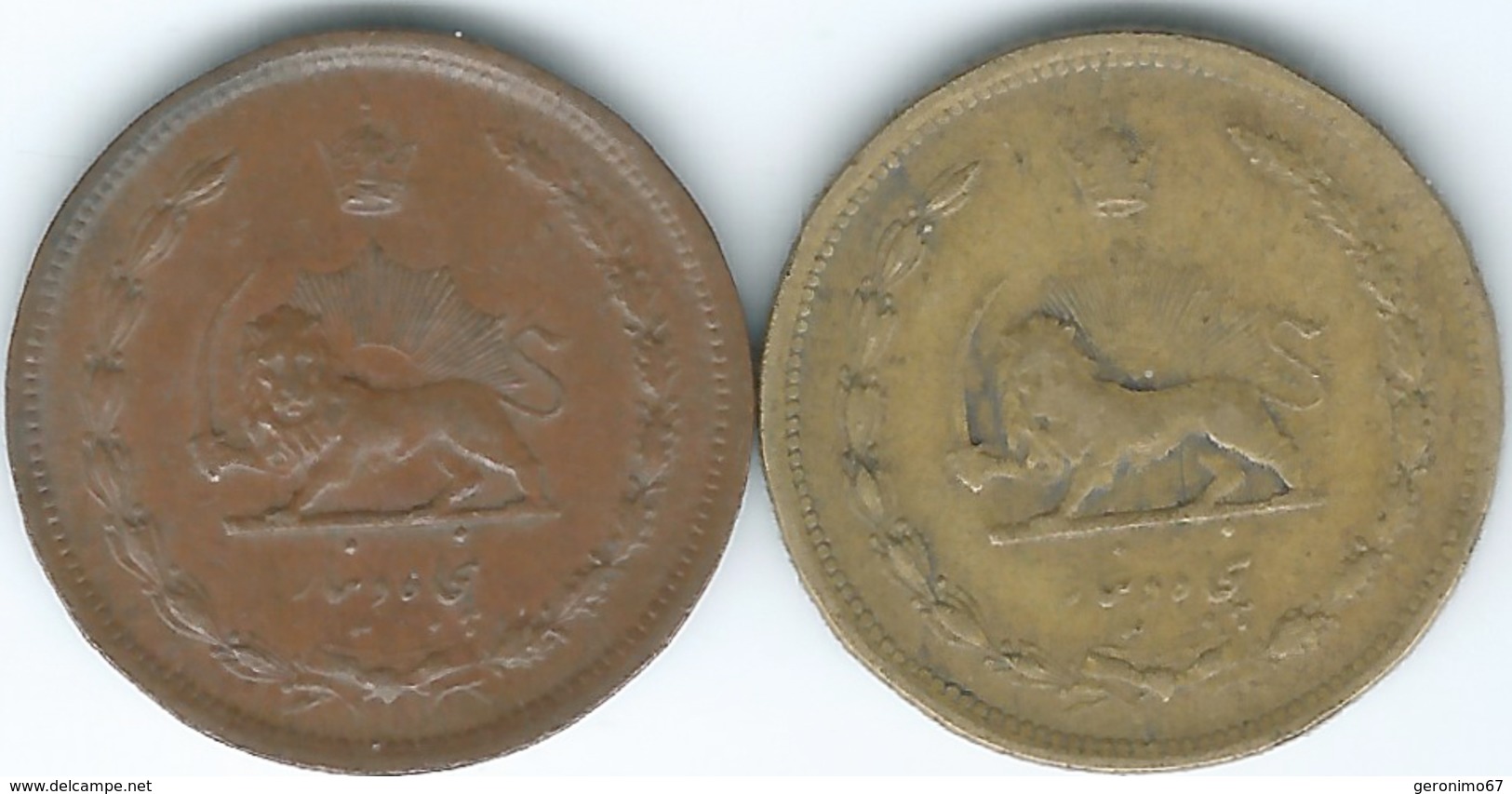 Iran - Reza Pahlavi - SH1318 (1935) - 50 Dinars - KM1142 & SH1322 (1943) - KM1142a - Iran