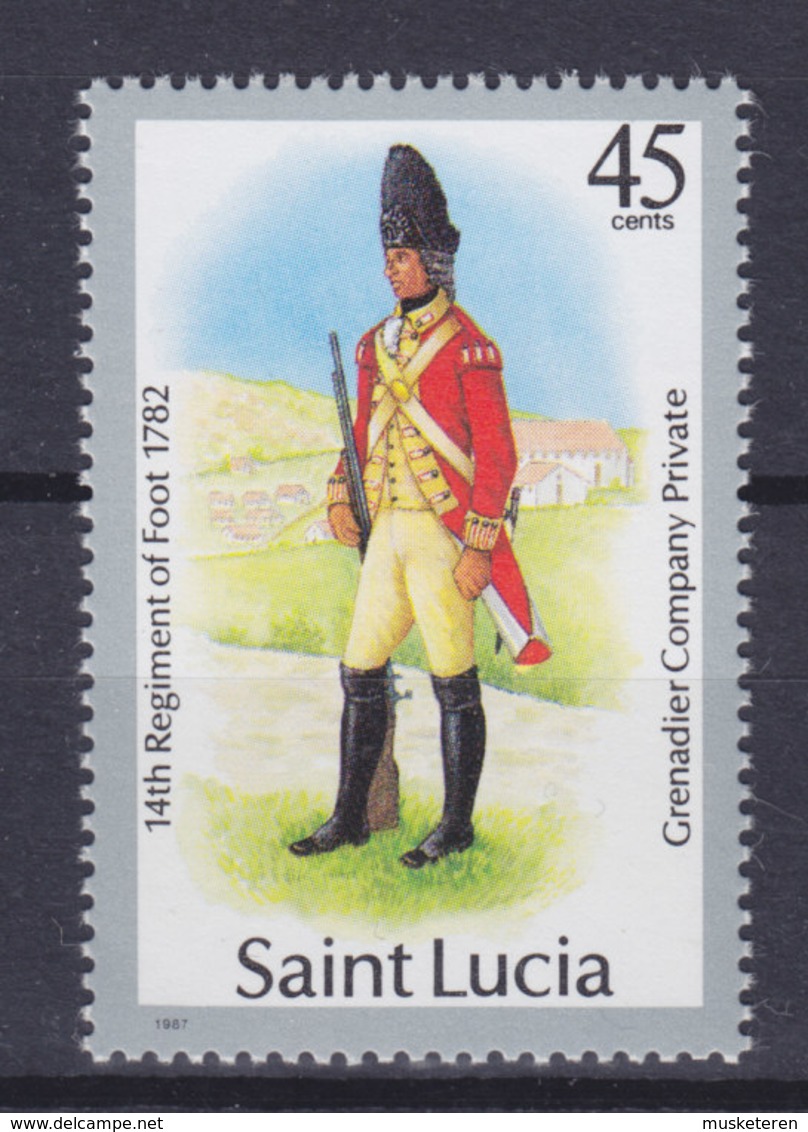 St. Lucia 1985 Mi. ???    45c. Militäruniform Jahreszahl 1987  MNH** (NOT In Catalogue) !! - St.Lucia (1979-...)