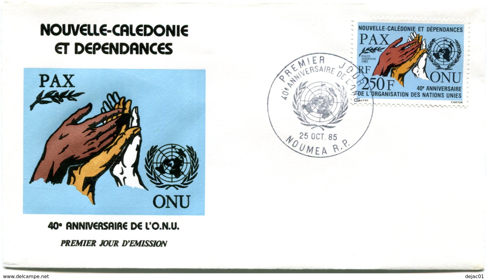 Nouvelle Calédonie - FDC Yvert PA 248 ONU - X 1021 - FDC