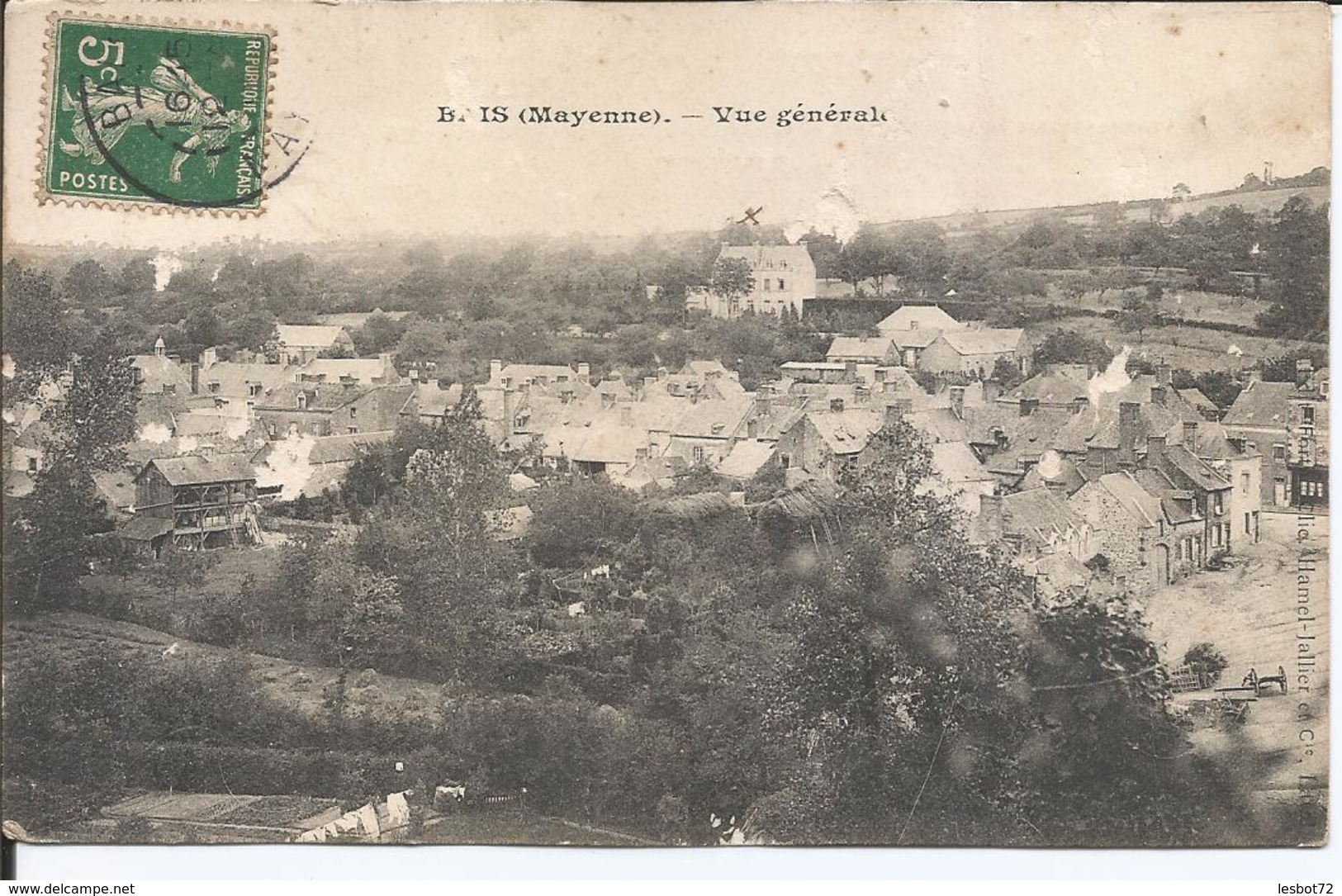 Cpa, Bais (Mayenne) Vue Générale - Bais