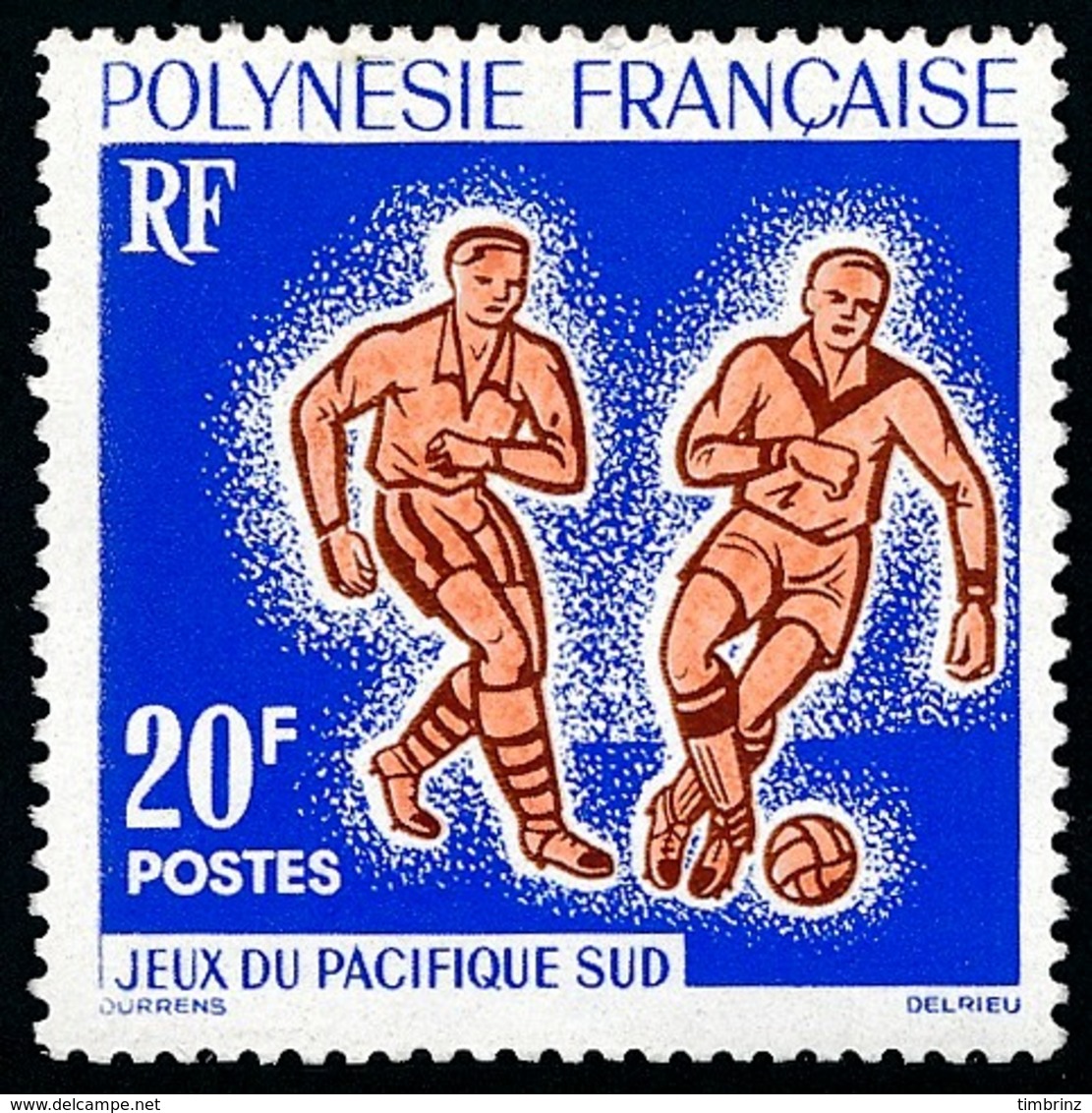 POLYNESIE 1963 - Yv. 22 **   Cote= 11,00 EUR - Jeux Pacifique-Sud : Football  ..Réf.POL23765 - Nuovi