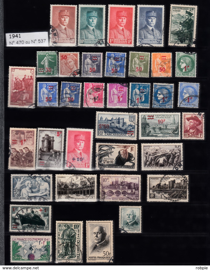 Année 1941   - Timbres Oblitérés - Used Stamps