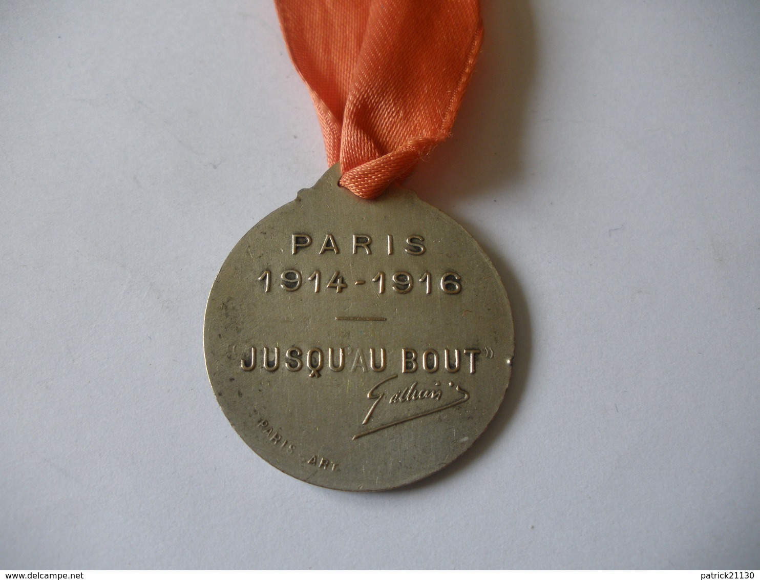 WW1 MEDAILLE POILU PARIS 1914 1916 JUSQU AU BOUT - France