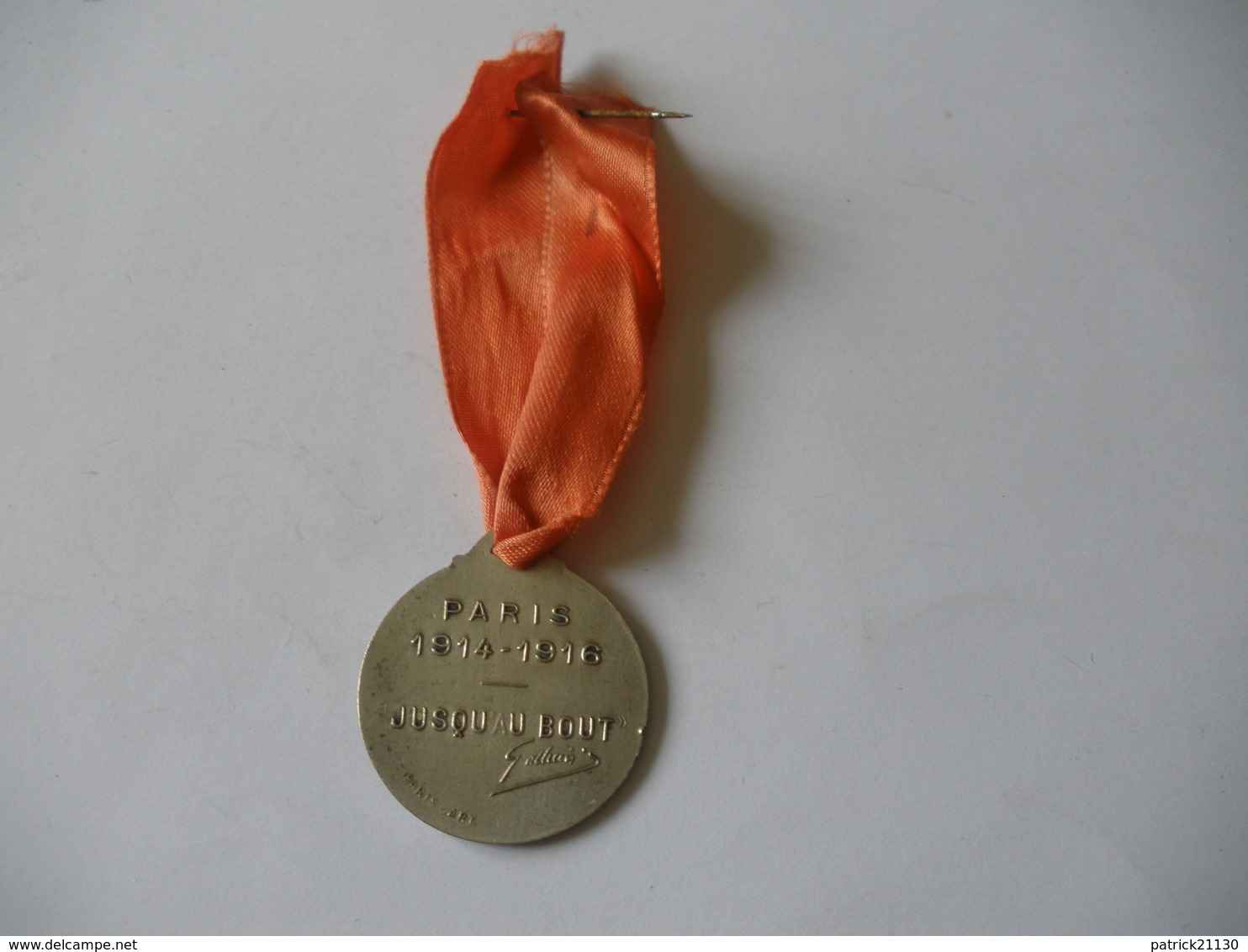 WW1 MEDAILLE POILU PARIS 1914 1916 JUSQU AU BOUT - France