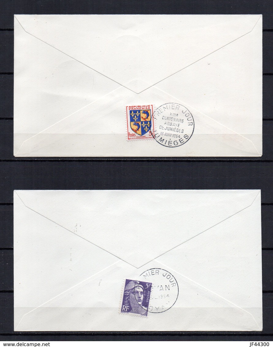 FRANCE - FR1306 - 1954 - 11 FDC - Sites Et Monuments - 100 € - 1950-1959