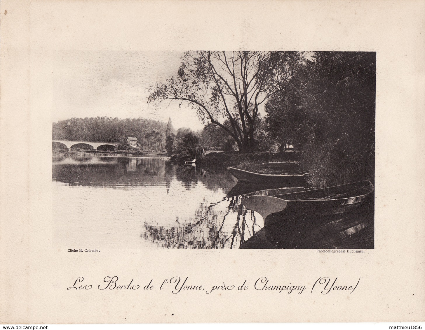 Photolithographie Les Bords De L'Yonne, Près De CHAMPIGNY (Photo Litho, Cliché Colombet) (A209) - Champigny