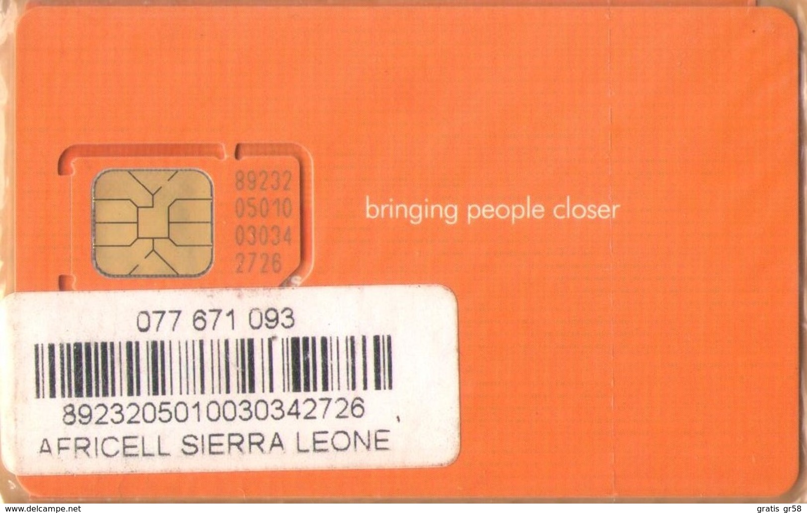 Sierra Leone - SL-AFR-GSM-0001, Africell - GSM / SIM, Bringing People Closer, Mint In The Original Wrapper - Sierra Leone