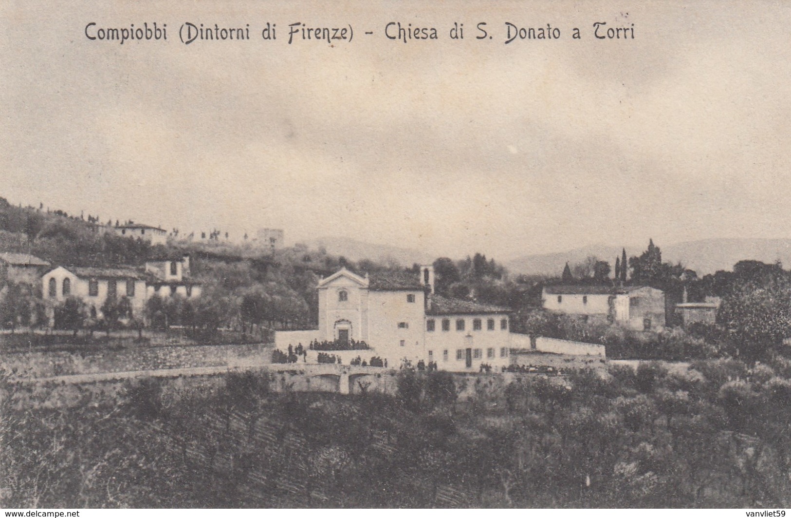 COMPIOBBI-FIRENZE-CHIESA DI SAN DONATO A TORRI-CARTOLINA VIAGGIATA IL 17-7-1912 - Firenze