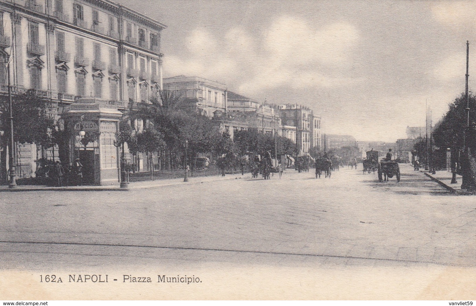 NAPOLI-PIAZZA MUNICIPIO-CARTOLINA NON VIAGGIATA -ANNO 1906-1910 - Napoli