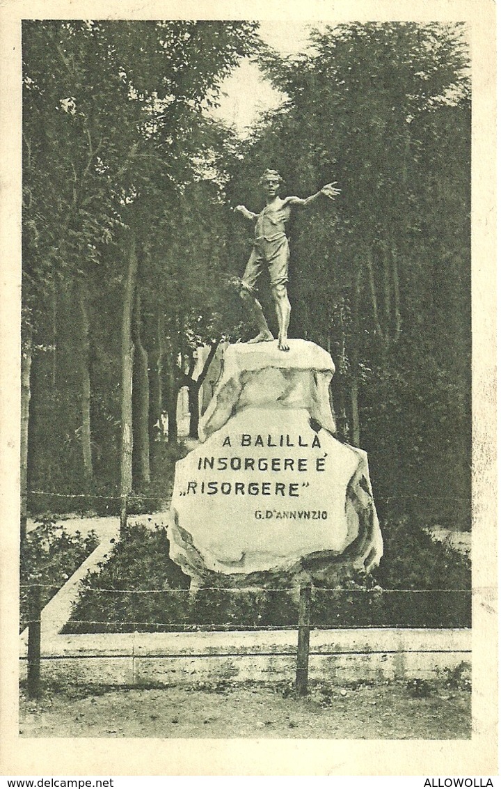 3236 "A BALILLA-INSORGERE E' RISORGERE (D'ANNUNZIO)"MONUMENTO-TIMBRO OP. NAZ. BALILLA-ZARA CART. POS. ORIG. NON SPEDITA - Monumenti Ai Caduti