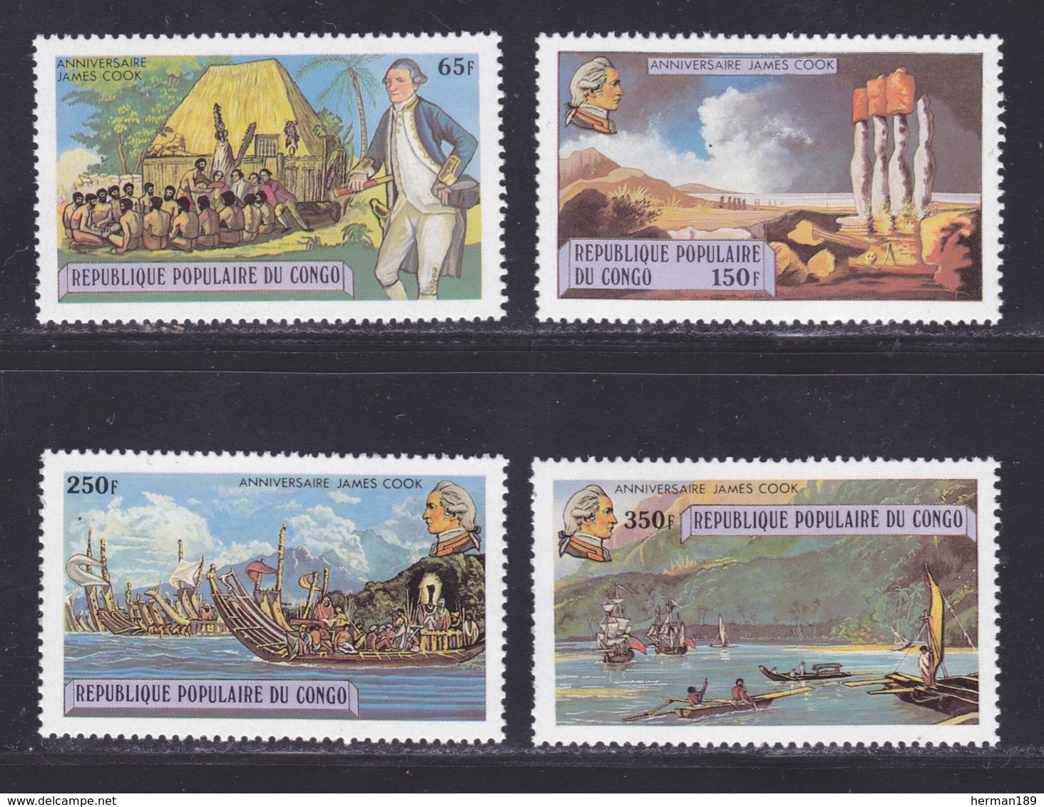 CONGO N°  534 à 537 ** MNH Neufs Sans Charnière, TB (D8895) Capitaine James Cook - 1978 - Neufs