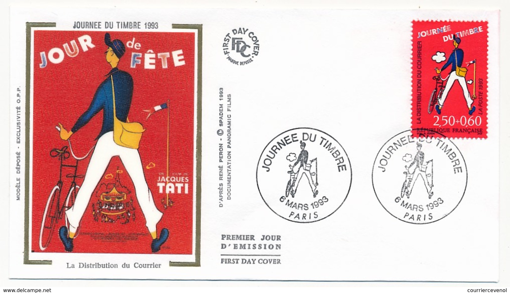 FRANCE => 1 Carte Simili-entier + 2 FDC "Distribution Du Courrier" (Facteur De Jacques Tati) - Paris - 6 Mars 1983 - Giornata Del Francobollo