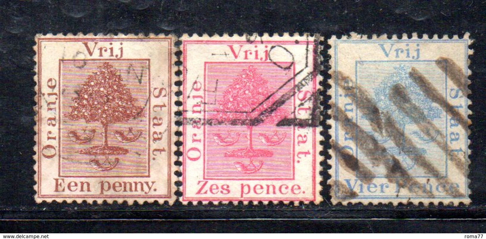 APR323 - ORANGE SUD AFRICA 1868 ,  Yvert N. 1/3  Usata  (2380A) . - Orange Free State (1868-1909)