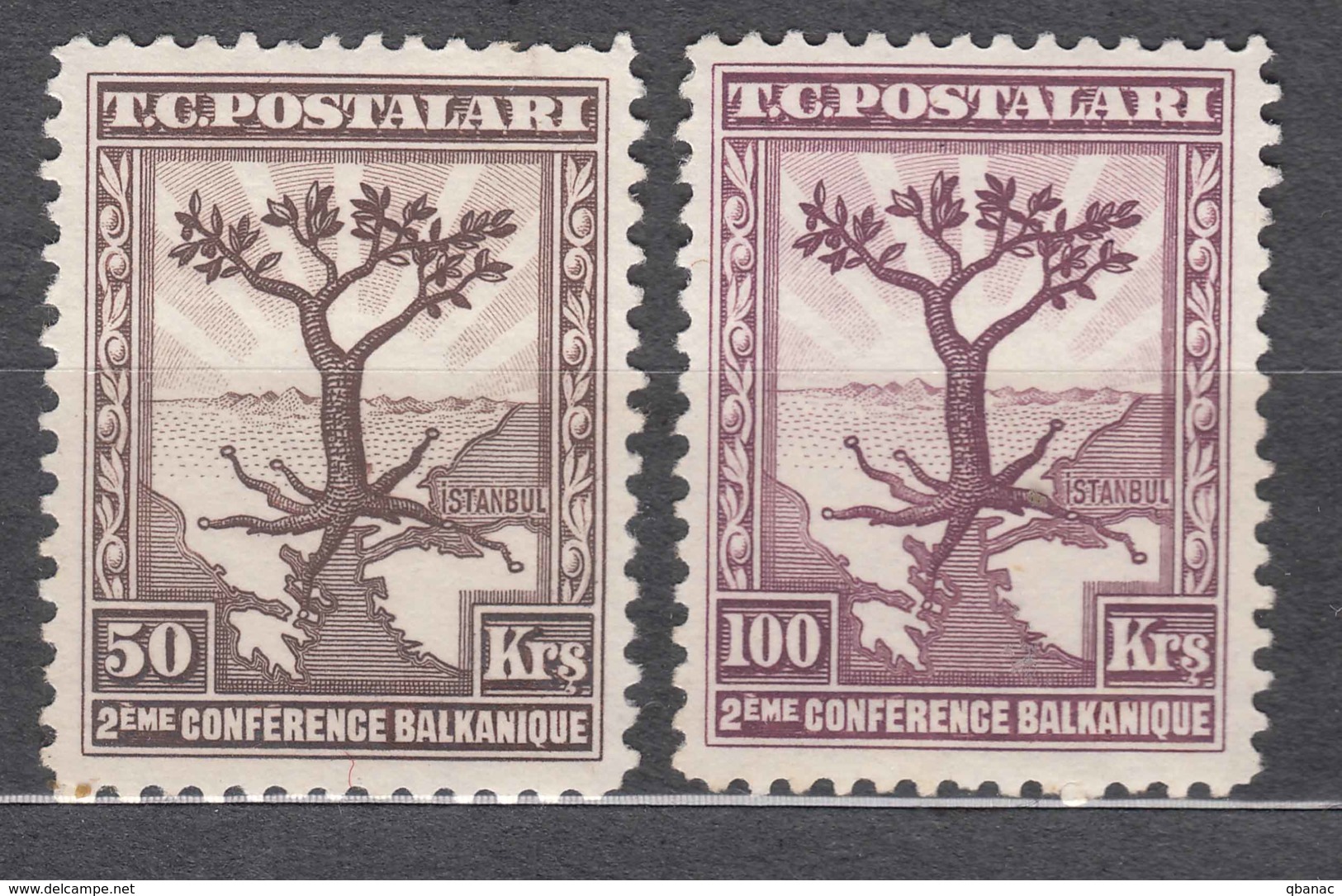 Turkey 1931 Balkan Conference Mi#943,943 Key Stamps, MNG - Ongebruikt