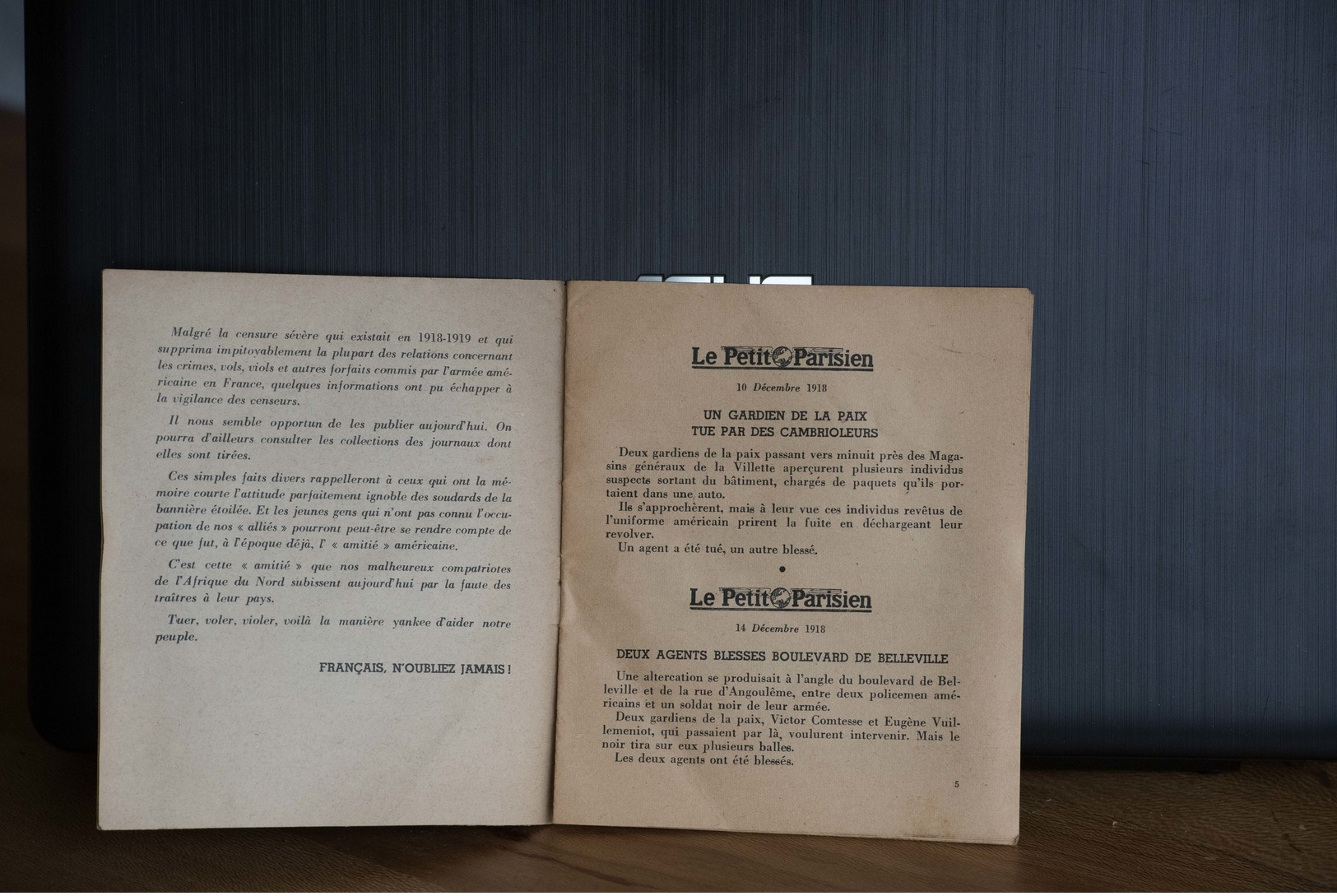 Nos Alliés Les Américains à "L'action En France" 1918-crimes-vols-viols-cambriolages-propagandes. - Documents Historiques