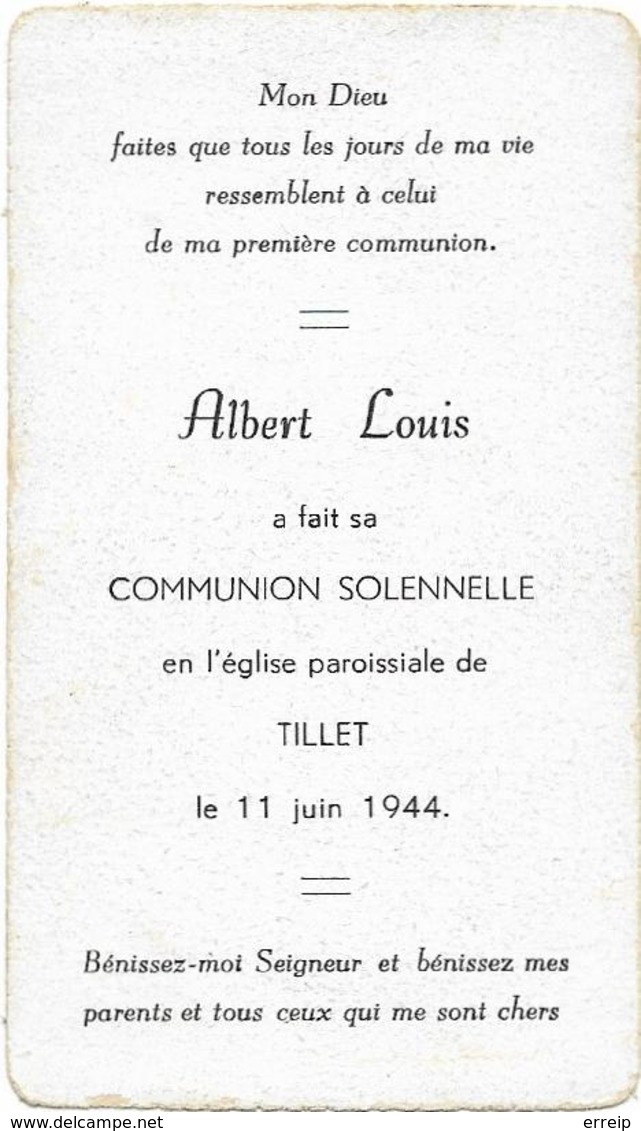 Tillet Albert Louis 11 Juin 1944 Souvenir De Communion - Sainte-Ode