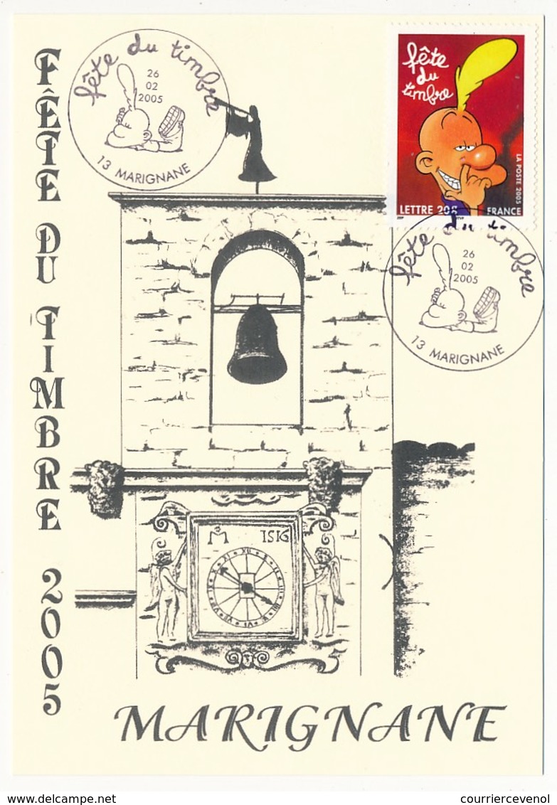 2 Cartes Locales - Fête Du Timbre MARIGNANE 2005 - Lettre Monde 20g Et Lettre 20g - MARIGNANE - 26.02.2005 - Lettres & Documents