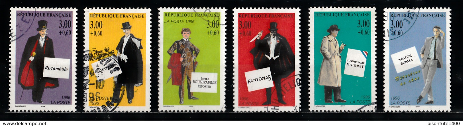 France 1996 : Timbres Yvert & Tellier N° 3025 - 3026 - 3027 - 3028 - 3029 Et 3030 Avec Oblitérations Rondes. - Oblitérés