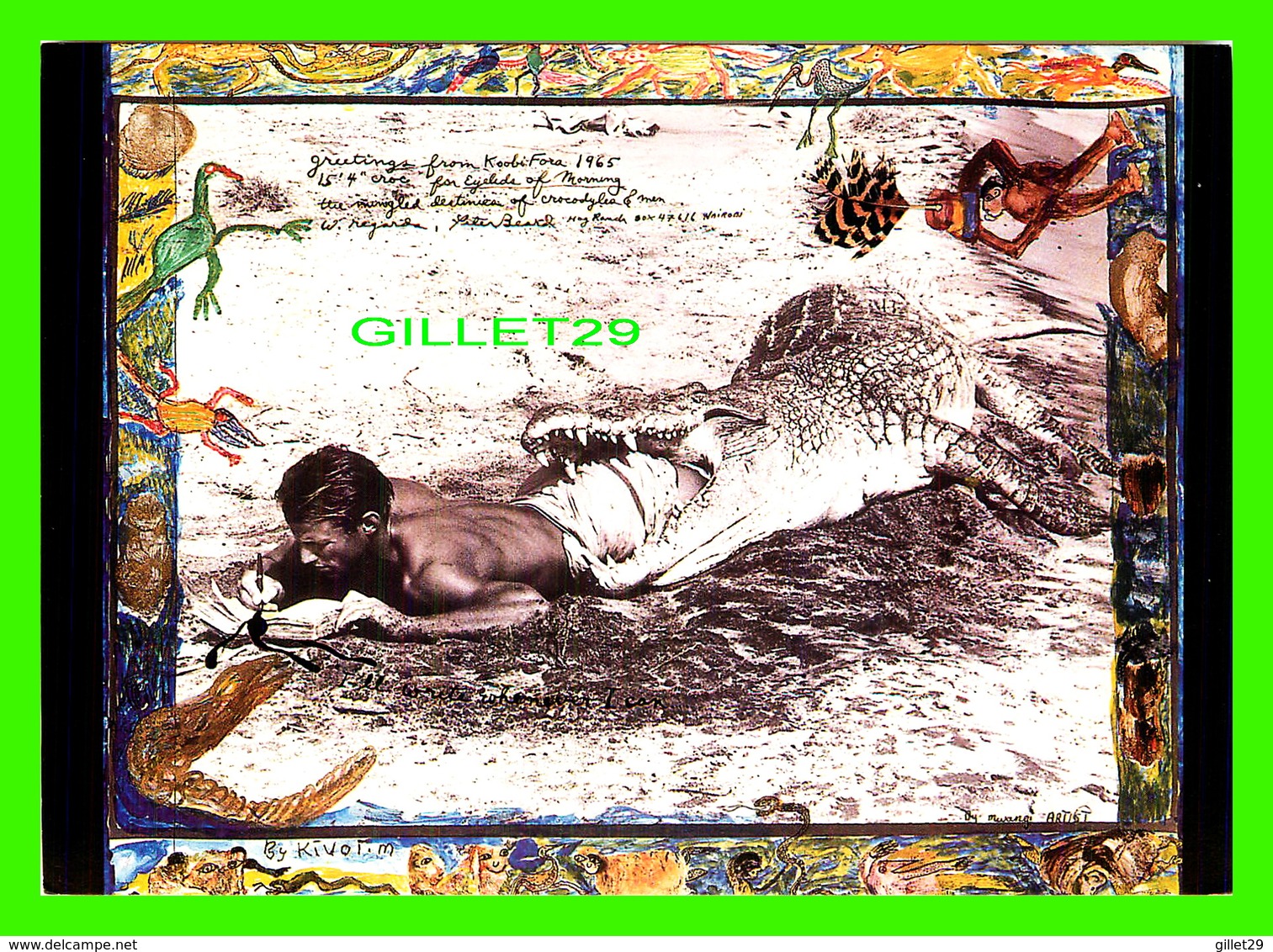 ILLUSTRATEURS - PETER BEARD - CARNETS AFRICAINS - FROM KOOBI FORA, 1965 - CROCODILE - GO-CARD - - Autres & Non Classés