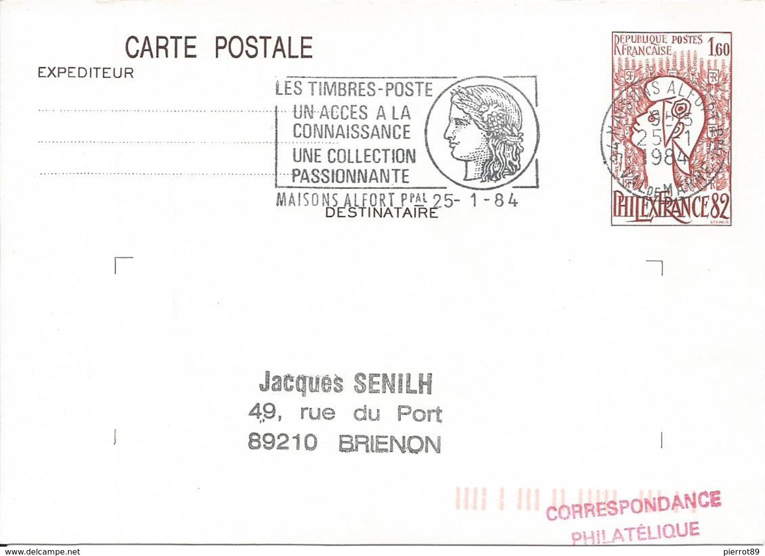 Entier Cp Cocteau 1984 PhilexFrance Maison Alfort - Cartes Postales Types Et TSC (avant 1995)
